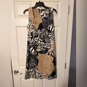 Chic Black and Tan Floral Mini Dress